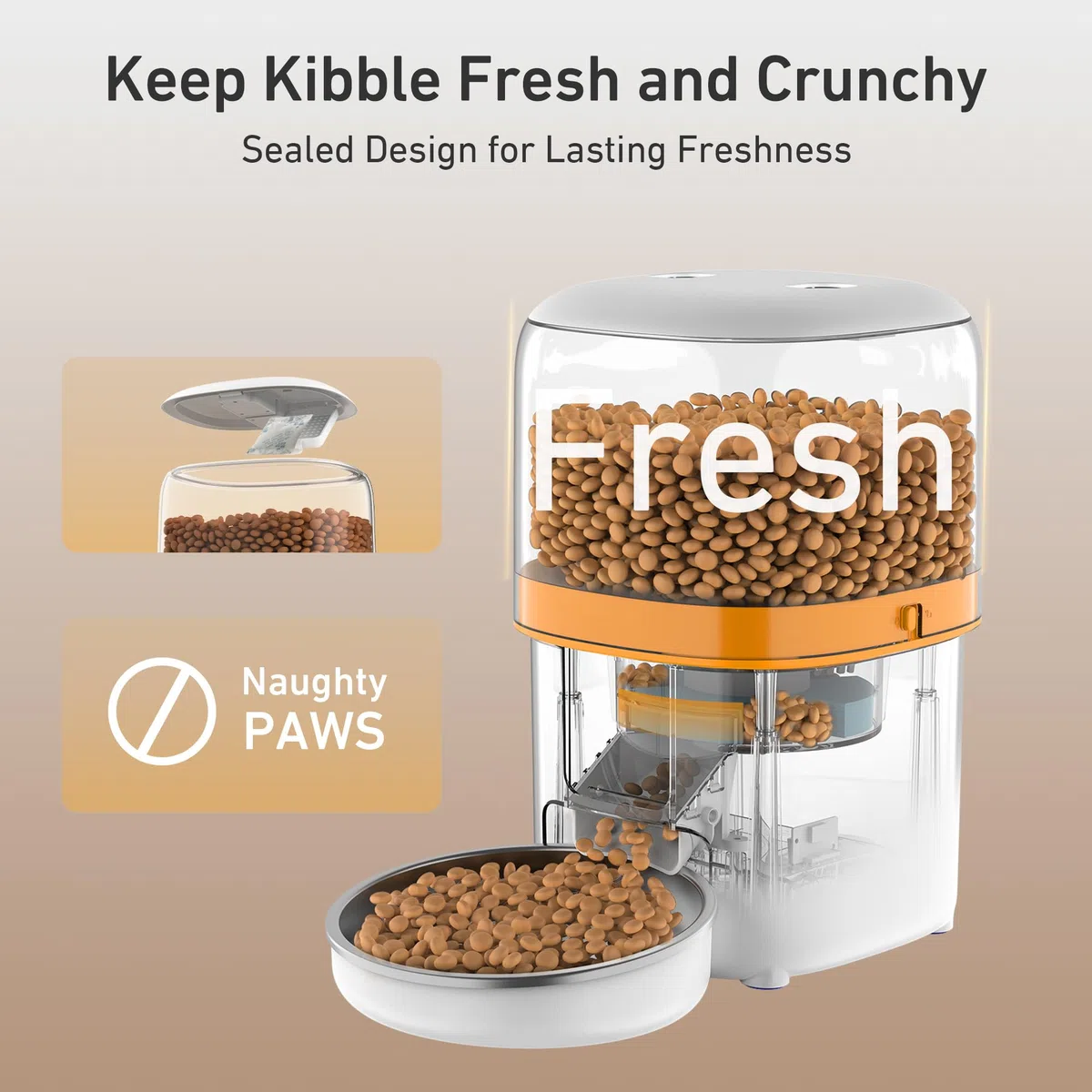 Comederos automáticos para Gatos, dispensador de Comida para Gatos de 3 litros, fácil de Usar, alimentador automático para Mascotas con más de 180 días de duración de la batería, 1-6 Comidas, Control