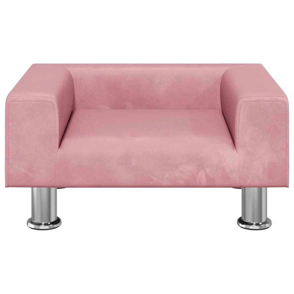 vidaXL Cama para Perros de Terciopelo Rosa 50x40x26,5 cm, sofá para Perros, Cama para Cachorros, Asiento para Perros, sofá para Mascota