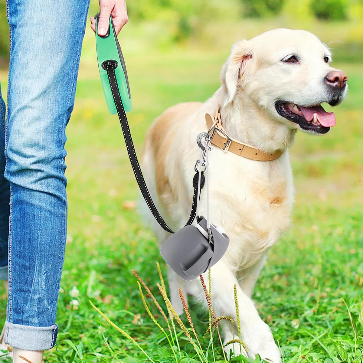 Comedero for Mascotas con cordón, Botella de Agua Viaje for Perros, tazón 800 ml, práctico for, Plegable y portátil
