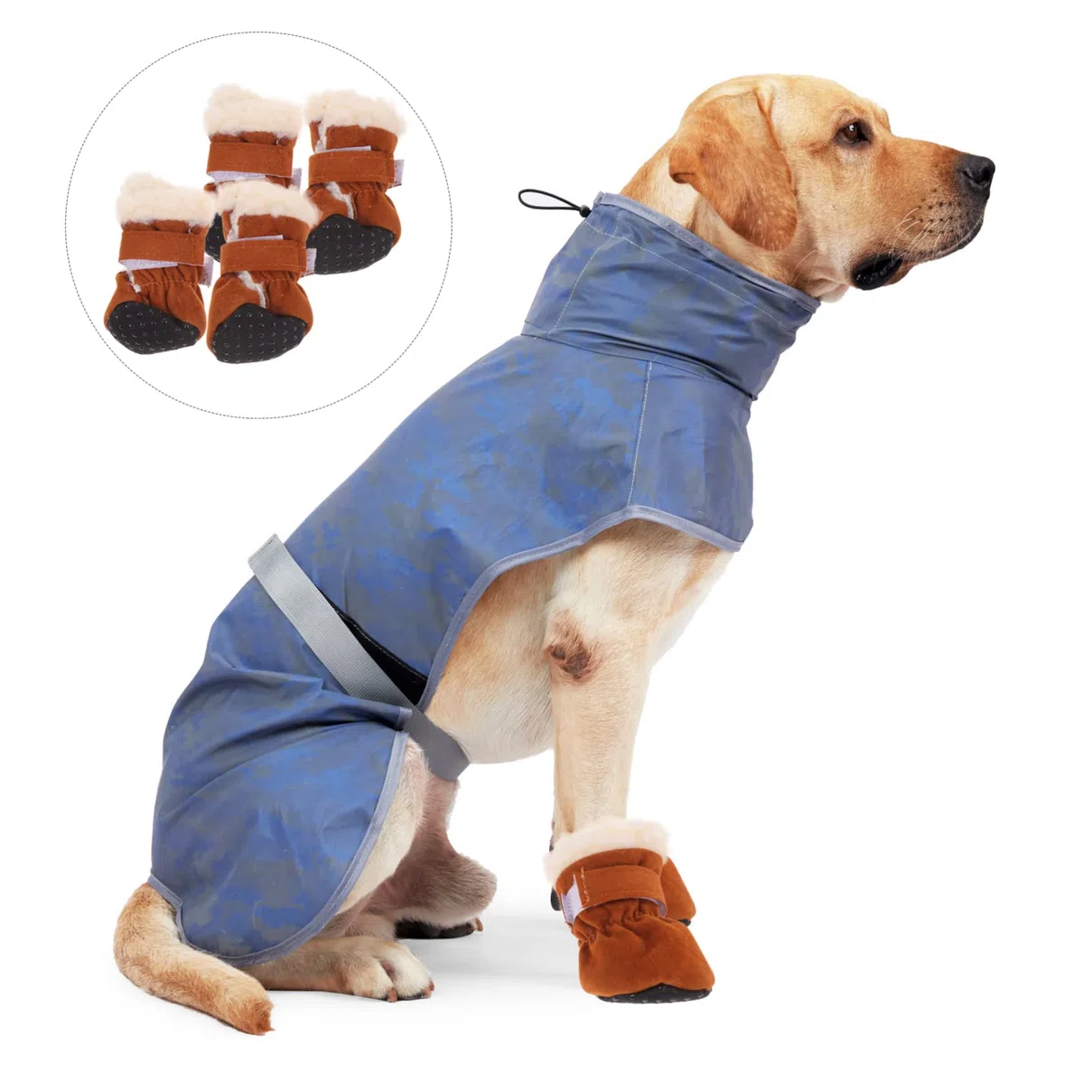 YARNOW 4 Piezas Fundas Cálidas para Pies De Perros Botas Protectoras para Perros Medianos Botas De Invierno para Pequeños para Caminatas Nieve y Hielo Suministros para Mascotas