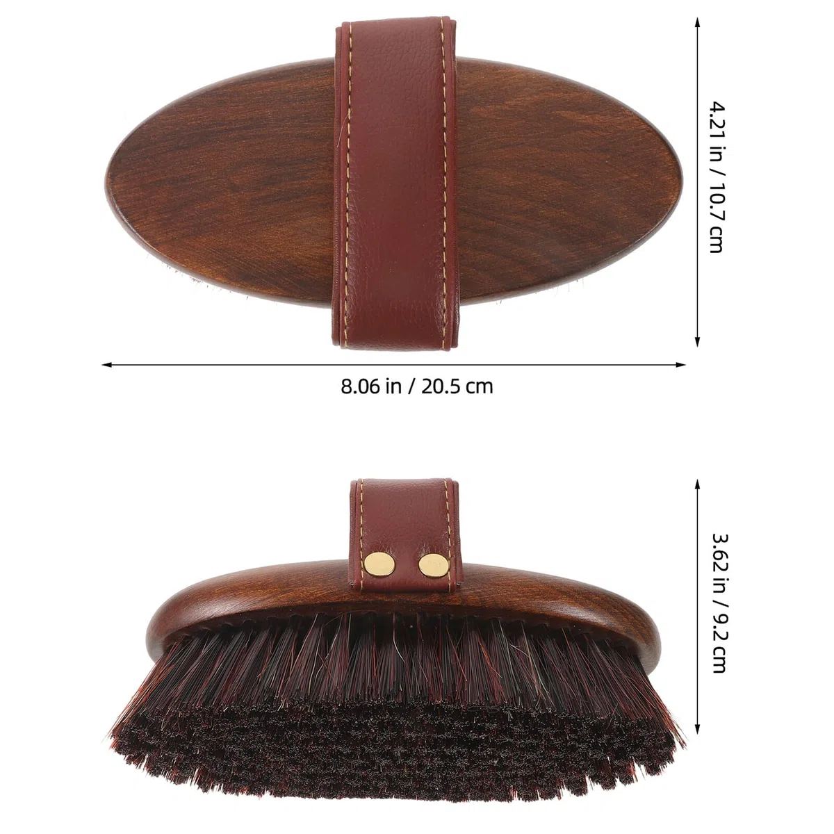 Artibetter Cepillo de Limpieza con Mango de Madera para Caballos Cepillo Ecuestre con Función de Masaje Cuidado Diario y Preparación de Shows