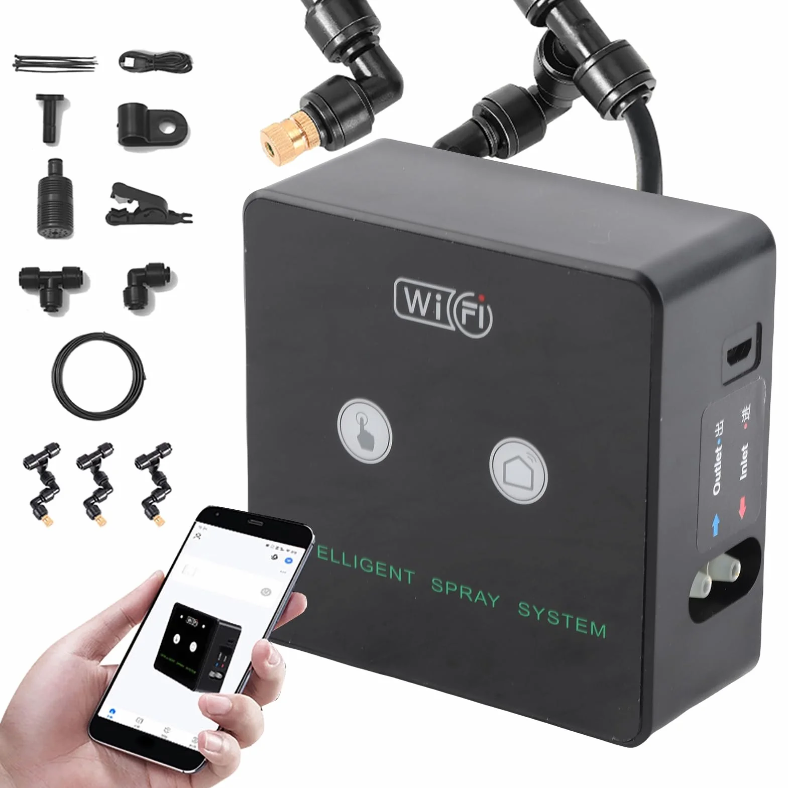 CHICIRIS de nebulización temporizada para terrarios de la selva tropical WiFi Kit de pulverización inteligente para propietarios de reptiles con conexión WiFi y control remoto App para los (10m 4