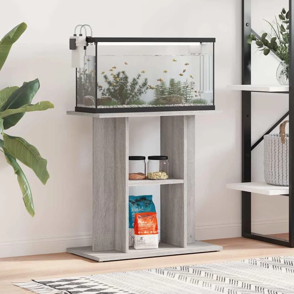 vidaXL Soporte para acuario Sonoma gris 60x30x60 cm Madera sintética