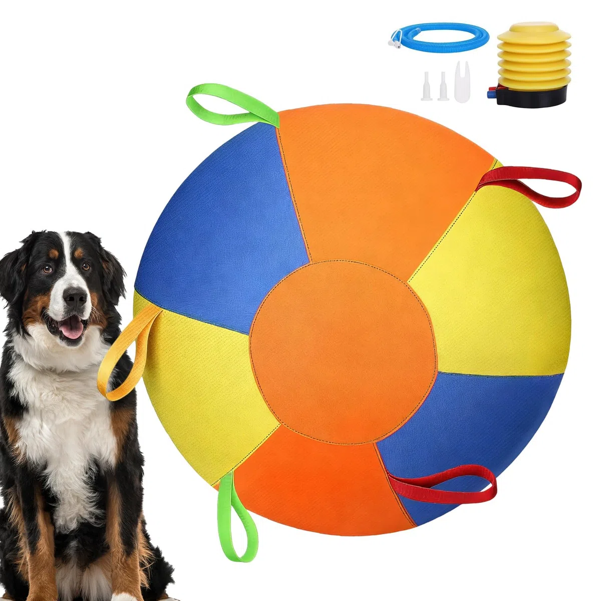Pelota de Pastoreo para Perros Con asa resistente al desgarro | Pelota de Perro Calmante con Asa para Perros Pequeños, Medianos, Grandes, Masticadores, Exterior, Jardín