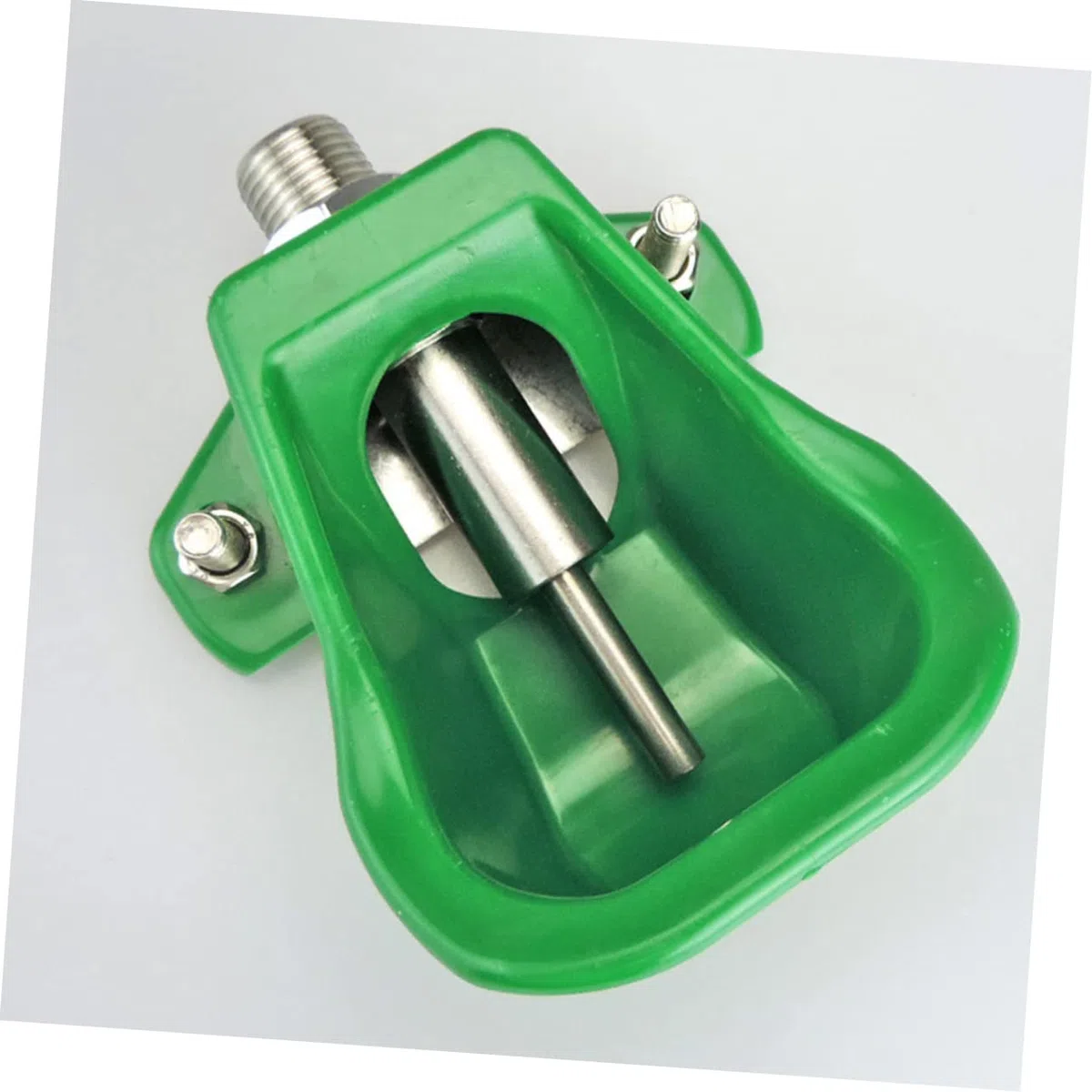 Bebedero para Cerdos 3 Piezas Acero Inoxidable y Plástico Verde | Uso en Granja, para Ganado y Porcinos, Cuenco de Agua para Cabras y Ovejas, Suministro Automático