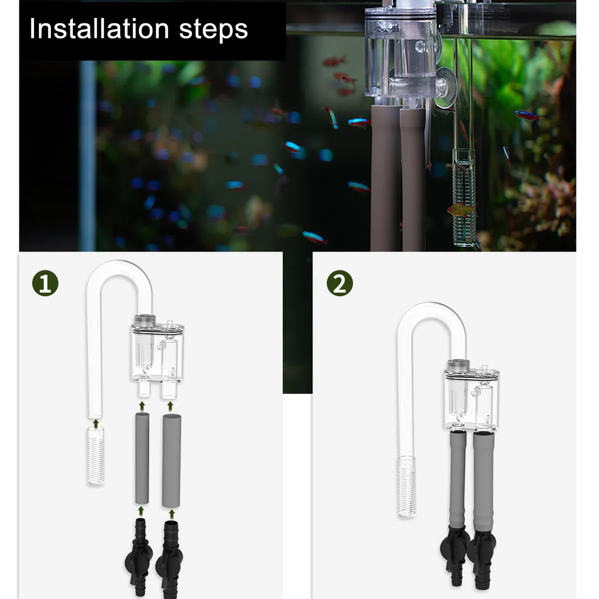 Regulador de líquido de acuario inteligente con función de parada para evitar derrames en acuarios, cambiador de agua automático para cisternas de peces