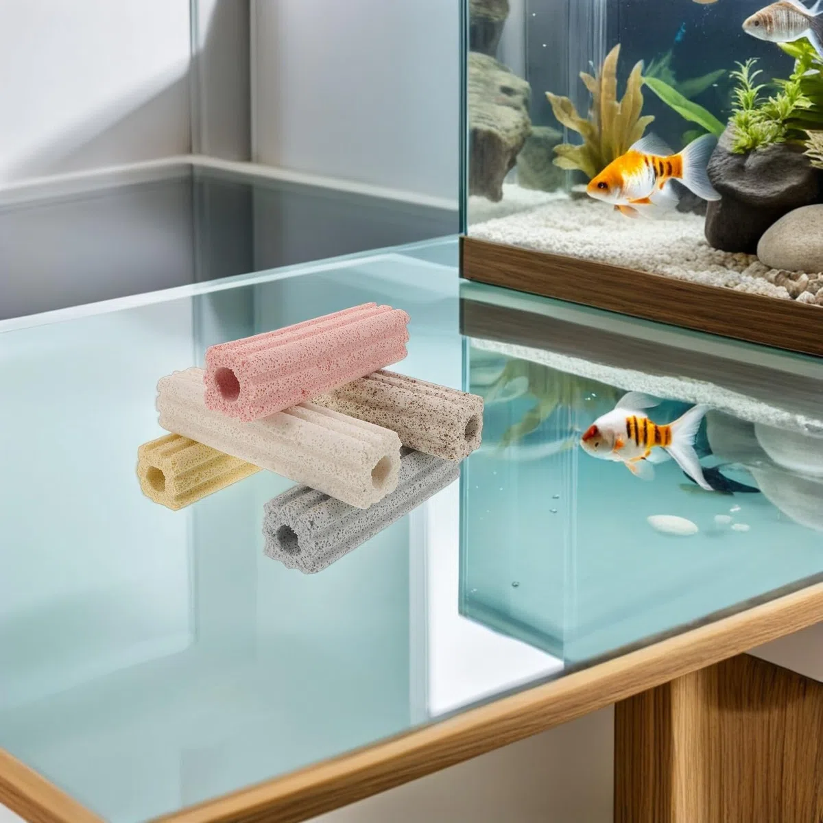 SHOWERORO Medios Filtrantes Grandes para Acuarios 20 Piezas Biofiltros Biológicos de Cerámica Reutilizables para Filtración de Agua Dulce y Salada Peceras y Estanques Koi