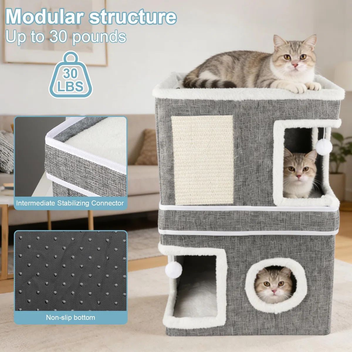 Cueva para gatos, cama para gatos, casa plegable para gatos