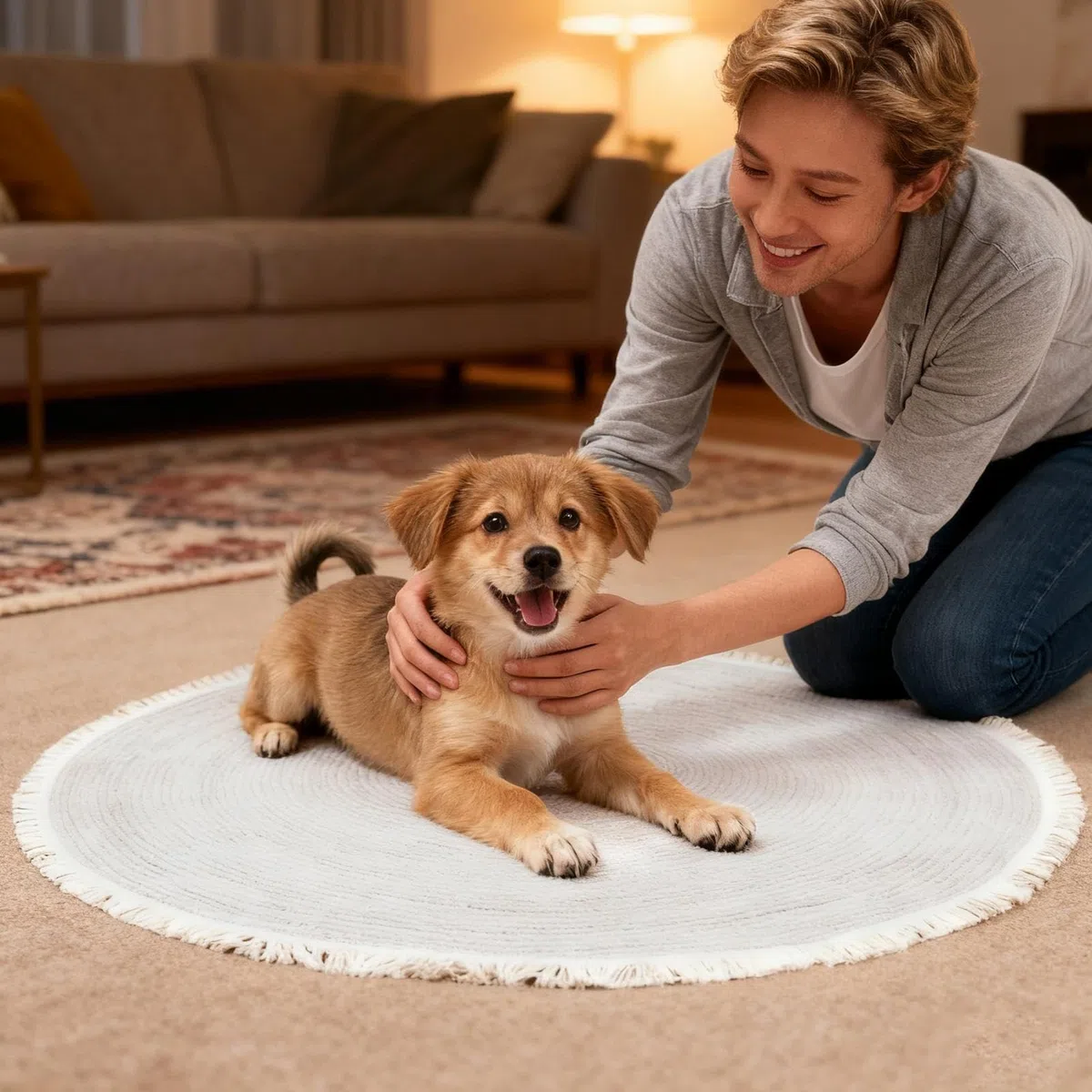 Alfombra rascador para Gatos - Alfombra de Cuerda de algodón | Alfombra Horizontal Lavable con | para salón, Dormitorio, hogar, Sala de Juegos, apartamento o Dormitorio