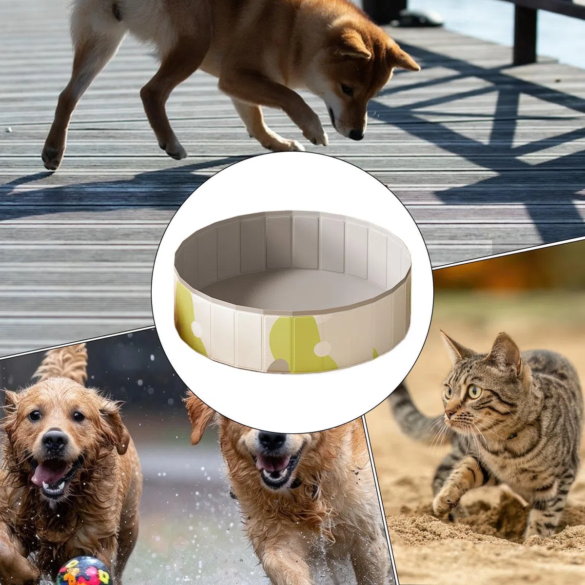 Piscina para Perros Bañera portátil Antideslizante para Cachorros
