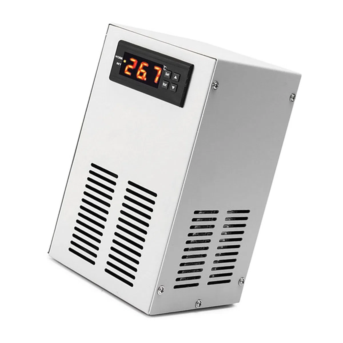 ASHATA Enfriador de Agua Compacto para Enfriamiento de Peceras 70-72W con Estabilidad de Temperatura para un Ambiente óptimo para los Peces (Enchufe de la UE 220V)