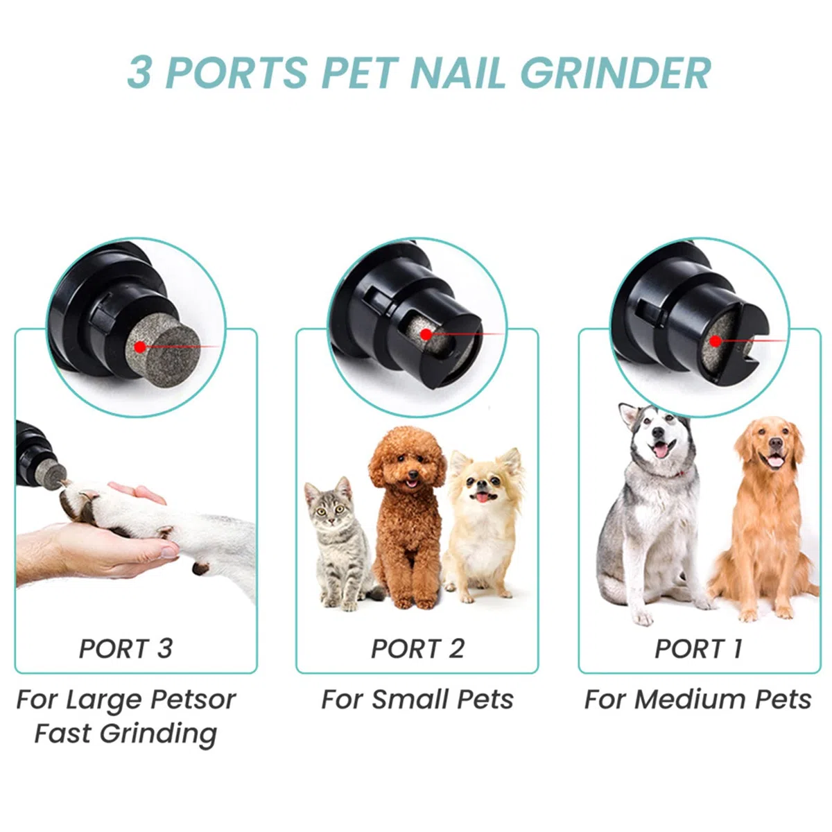 Lima De Uñas Eléctrico para Perros Y Gatos, Cortauñas Eléctrico Profesional,3 Modos Y 2 Velocidades Súper Silenciosa Y Recargable, Cuidado De Las Garras De Las Patas Sin Dolor