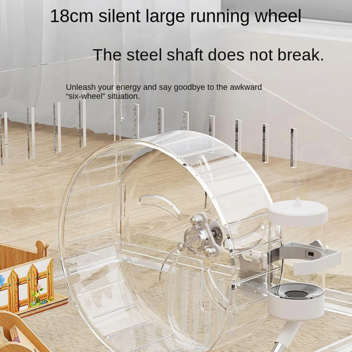 Jaula para Hámster Hábitat Transparente de 2 Niveles con Rueda de | Jaula para Gerbo para Actividad, Descanso, Sueño y Juego