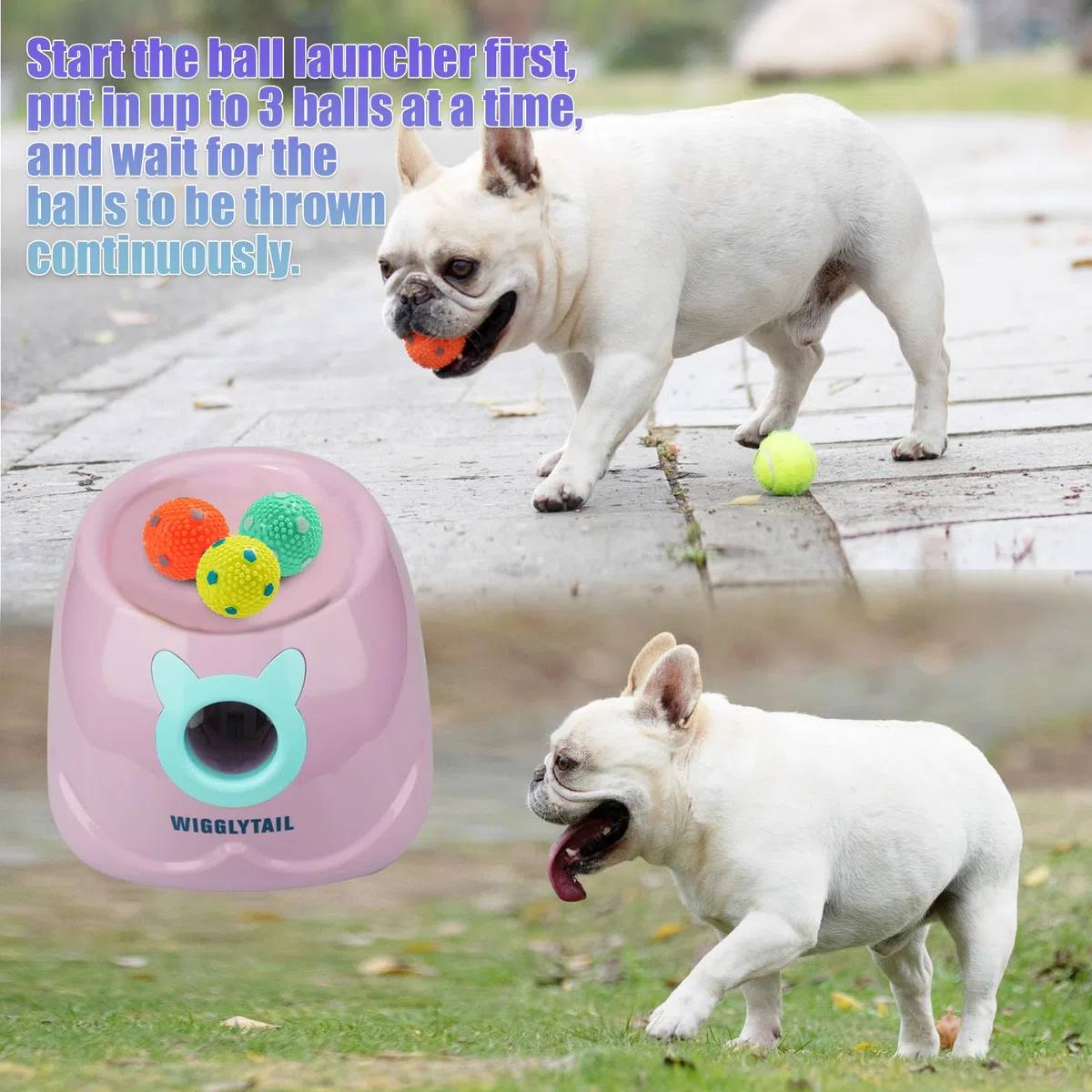 Lanzador automático de bolas para perros, máquina de búsqueda de bolas para perros, lanzador automático de bolas para perros pequeños y cachorros, juguetes interactivos para perros pequeños