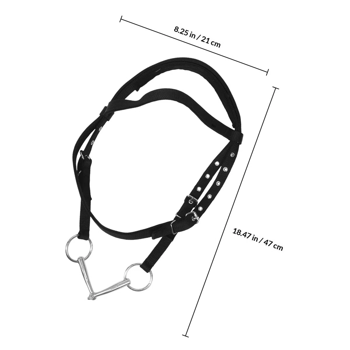 Cabestro de Cuerda para Caballo Negro Pequeño de Nylon para Montar
