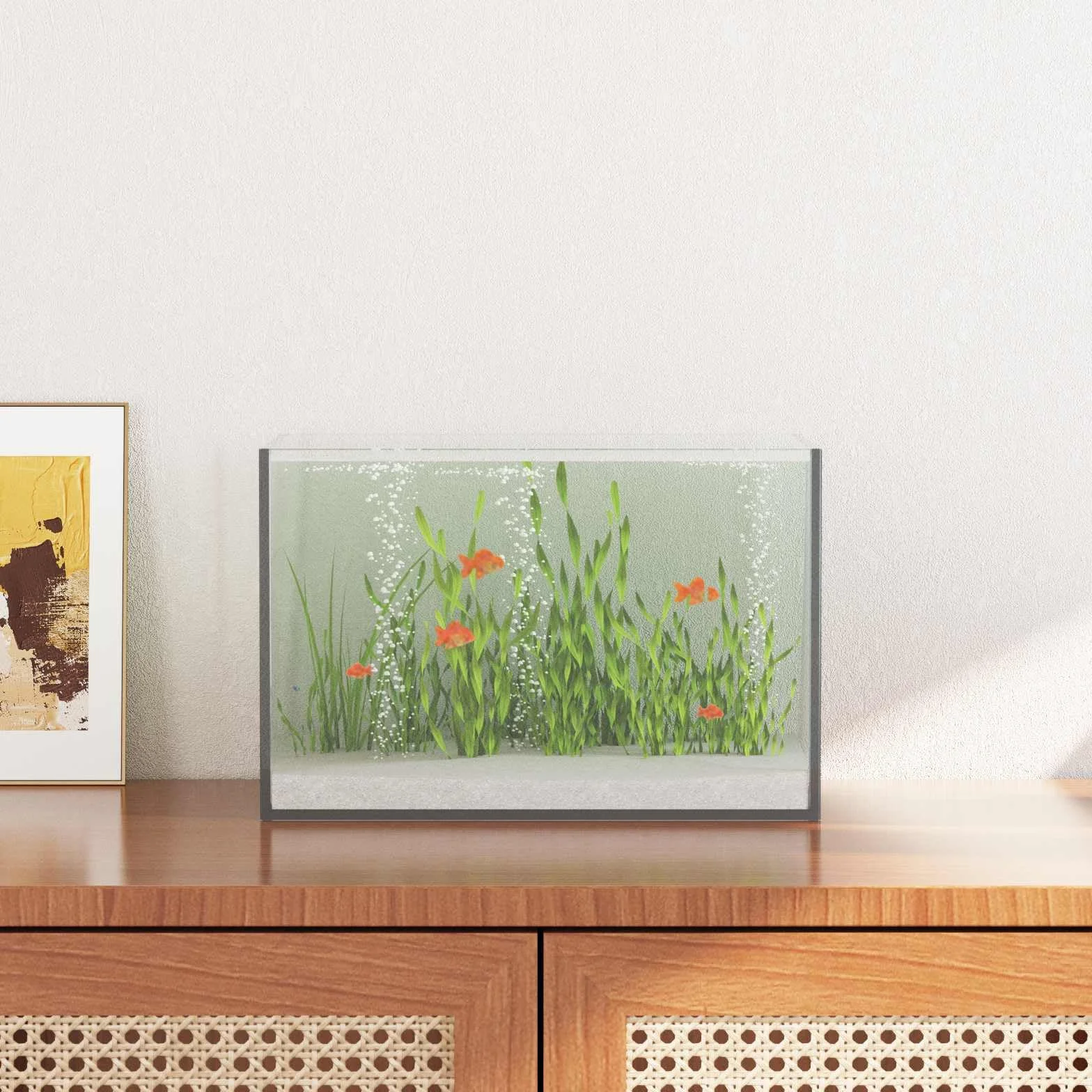 Acuario de 30 x 20 x 20 cm de cristal para peces y plantas – Acuario de peces rectangular con visión de 360 grados