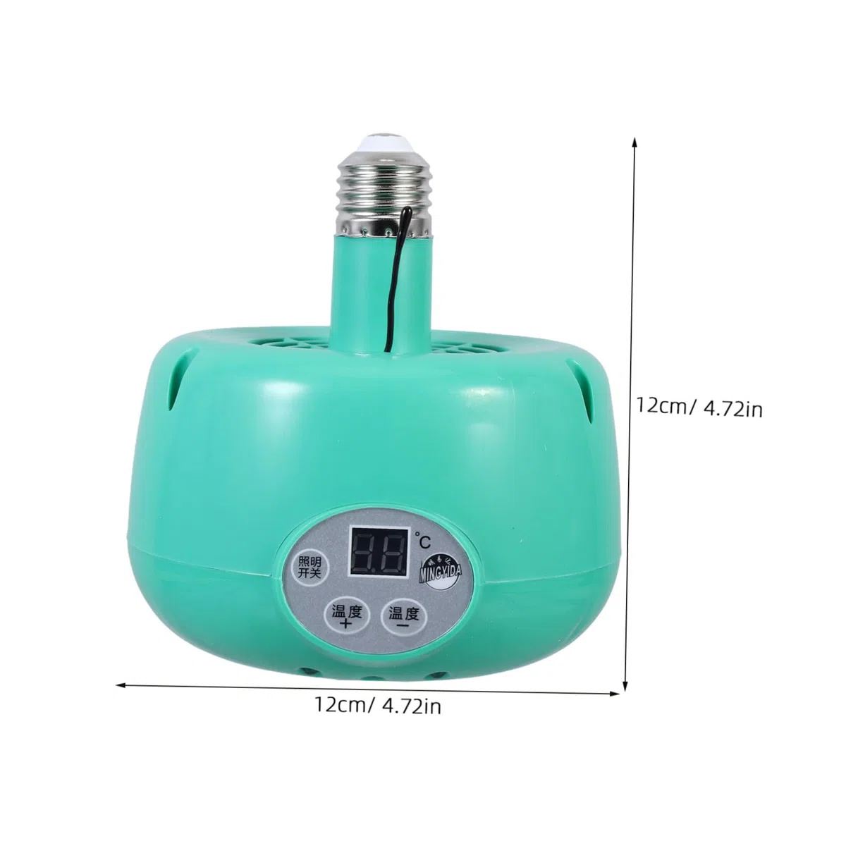 Bombilla de Calor para Pollitos Temperatura Inteligente, sin Luz, Plástico y Metal, para Hámsters y Reptiles, Lámpara de Calefacción Verde