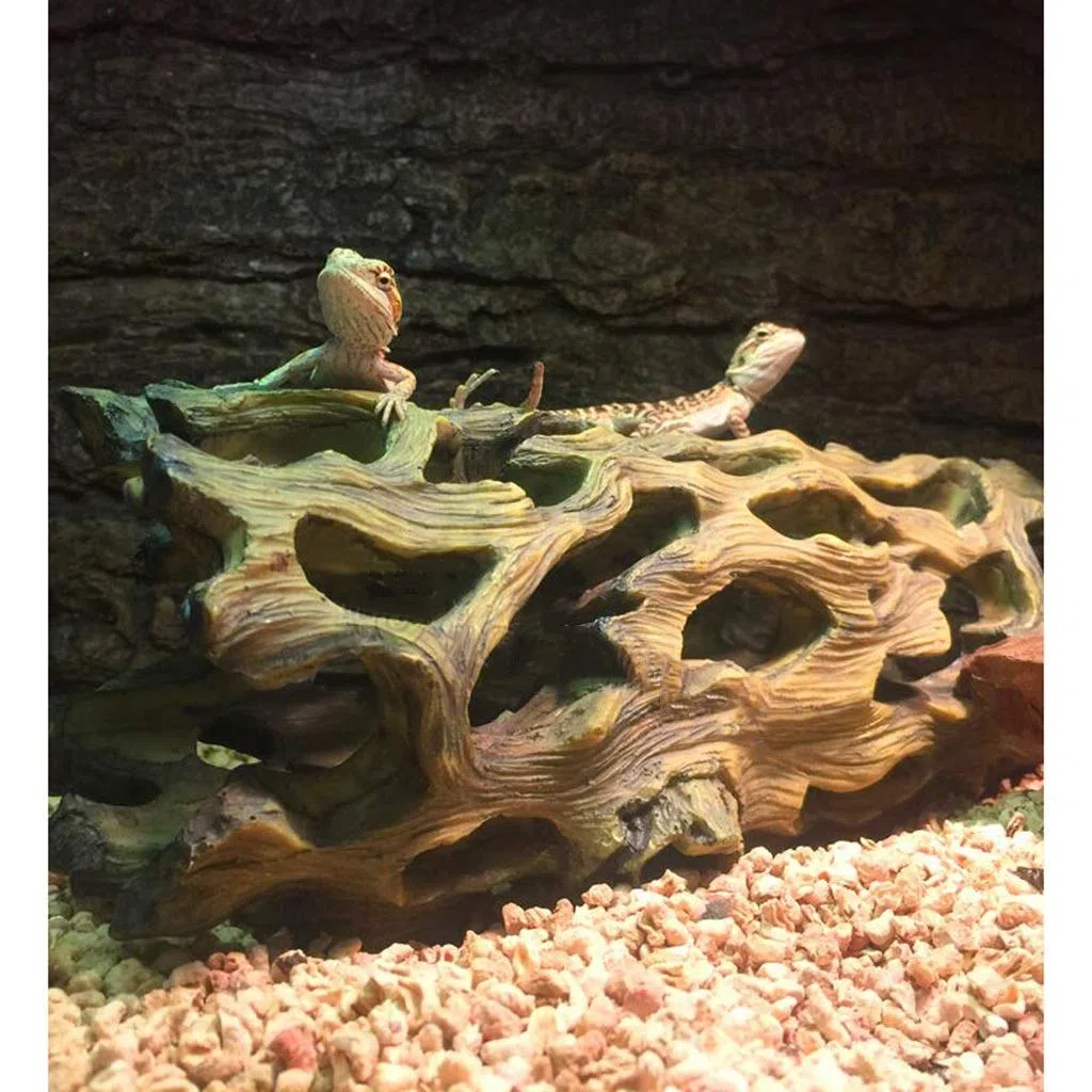 Escondite de reptiles con agujero para árbol, caja de cueva para reptiles, decoración de esquina de hábitat, escondites de tortugas, lagartos y serpientes, accesorios para cajas de reptiles, adornos