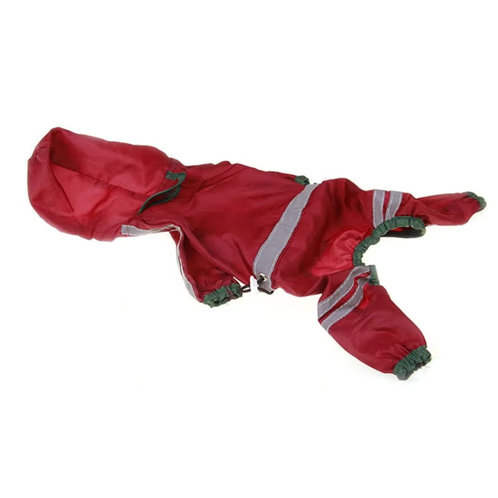 Chubasquero para Perros, Impermeable de una Sola Capa for Mascotas, Ropa Reflectante for Perros, Mono Impermeable, Chaqueta Resistente al Agua, Suministros for(Red,S)