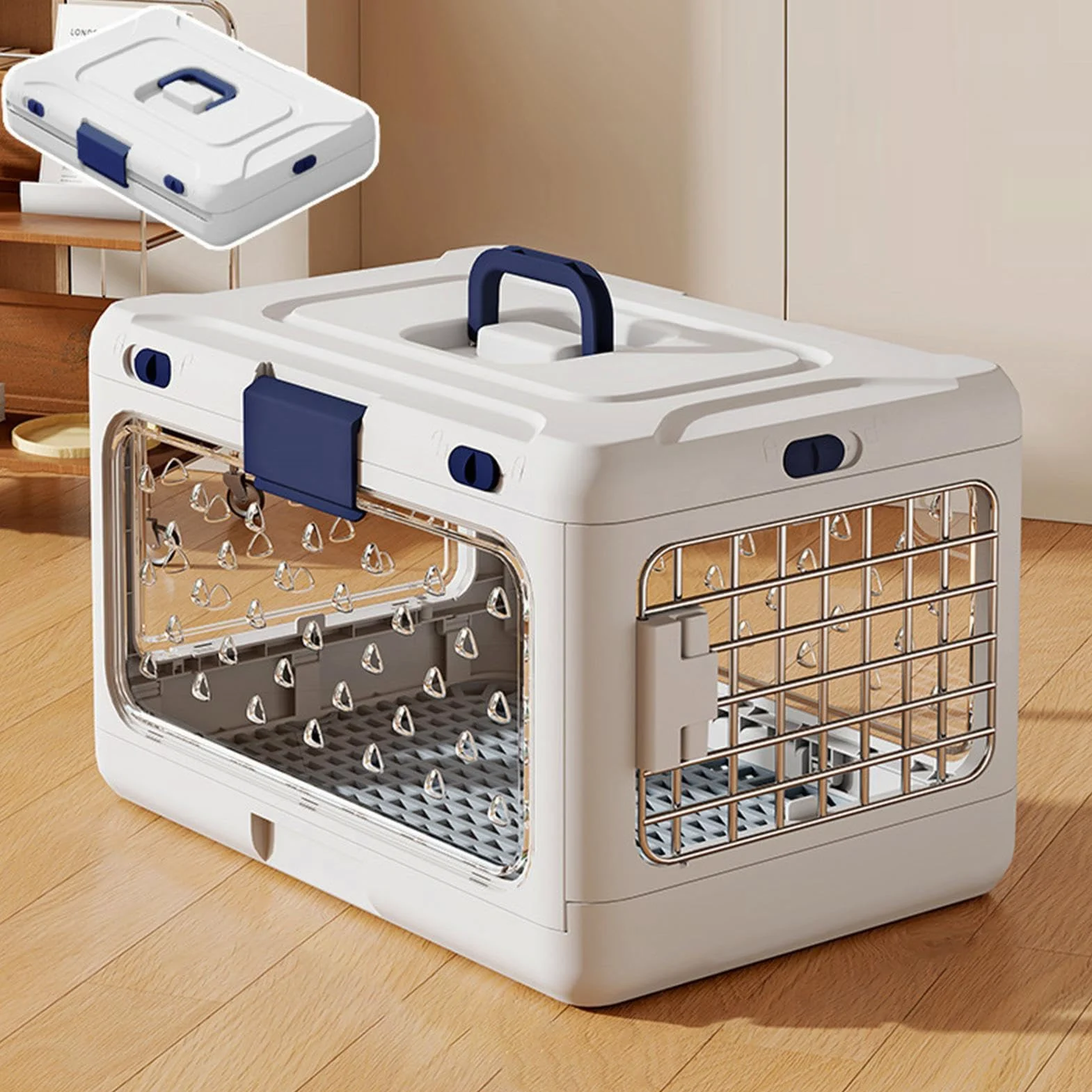Transportín para Gatos Transporte Plegable Para Mascotas Y Almacenamiento | Transportín Rígido de Perros Para Mascotas Pequeñas O Medianas, Cachorros Y , Salidas, Camping, Paseos, Viajes Por Carre