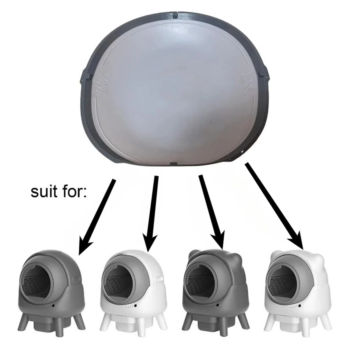 Compatible For Alfombrilla Silicona Caja Gatos Smart Toilet | Alfombrilla silicona, ajuste estable, repuesto gris, fácil limpieza