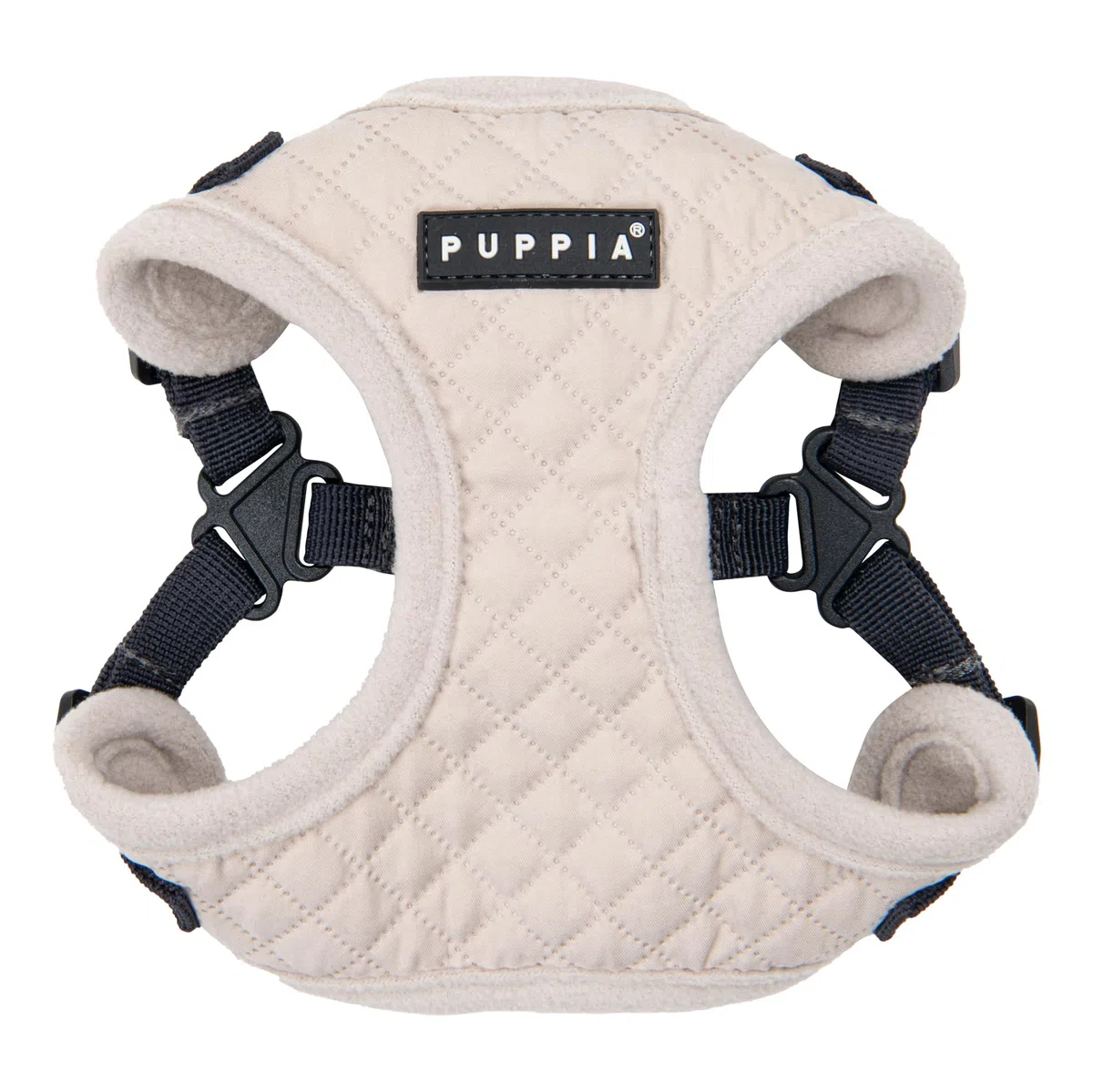 Puppia Irvin Comfort - Arnés cómodo para Perro, diseño de Diamantes, Cuello y Pecho Ajustables para Perros pequeños y medianos, Color Crema, Talla M