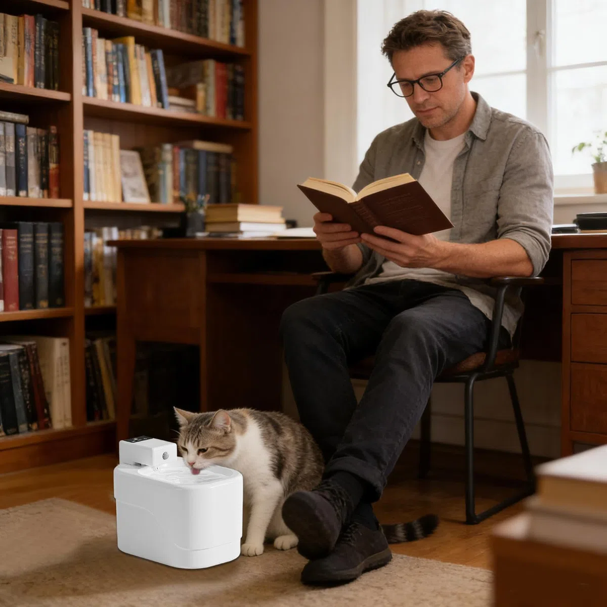 Fuente de Agua Automática para Gatos Dispensador de Bebida Inalámbrico de 2 | Fuente de Agua Recargable para Mascotas para Animal Pequeño Animal Pequeño de Interior en el Suelo