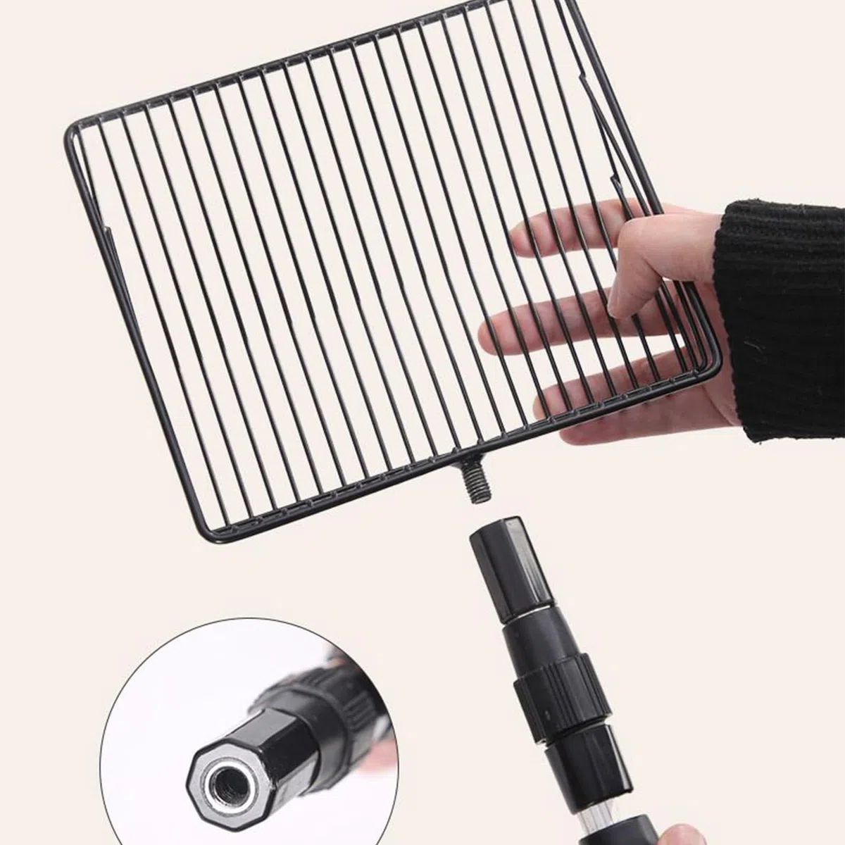 Pala higiénica para limpiar la arena del gallinero, pala higiénica para residuos animales domésticos – Herramienta ajustable en longitud y resistente para aves de corral, perros, conejos, exteriores