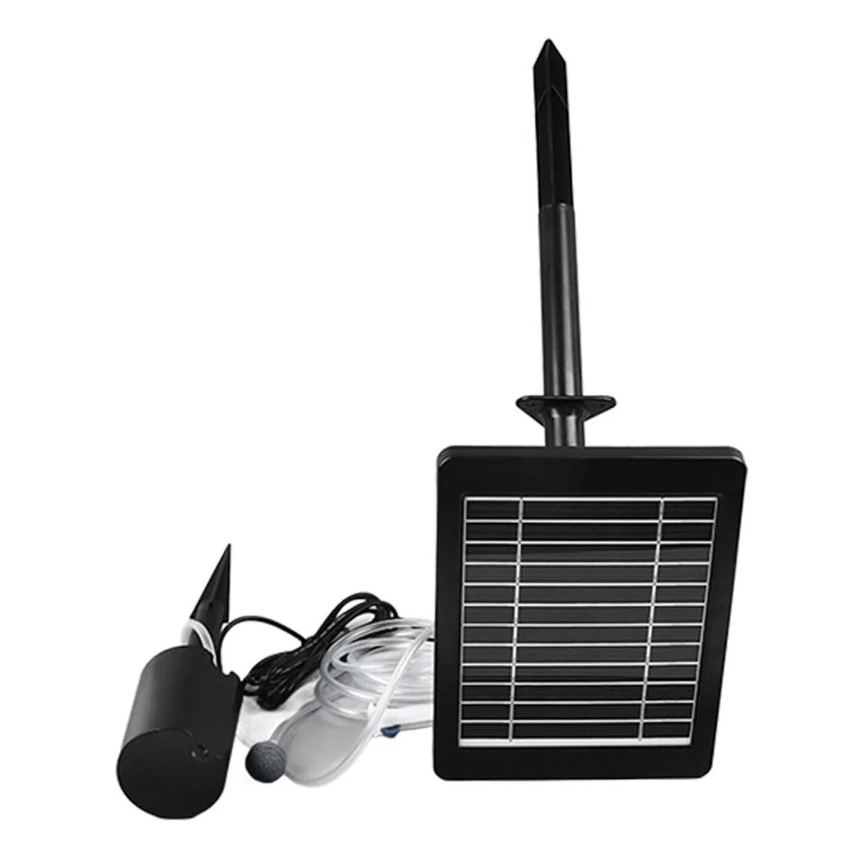 Fabater Bomba de Aire Hidropónica Solar Inserción en el Suelo Bomba de Oxígeno con Energía Solar de 3 Engranajes con Respaldo de Batería de 2200 MAh para Estanque de Peces Al Aire Libre, Acuario e