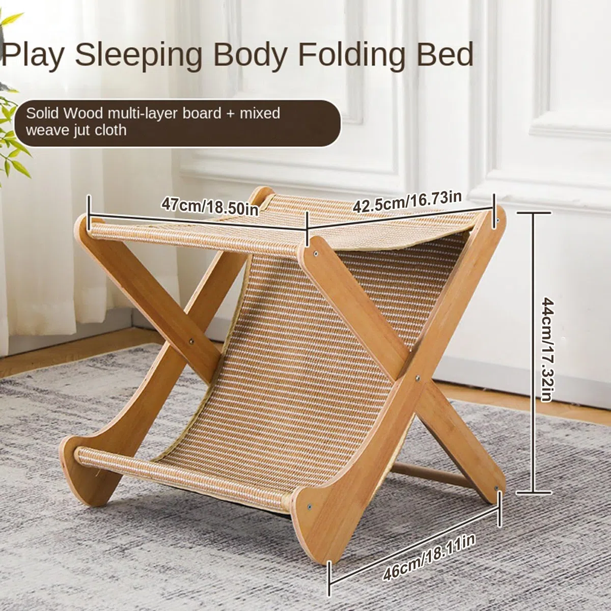 Casa Rascador De Cartón Para Gato Sofá De 2 Capas Plegable Interactivo
