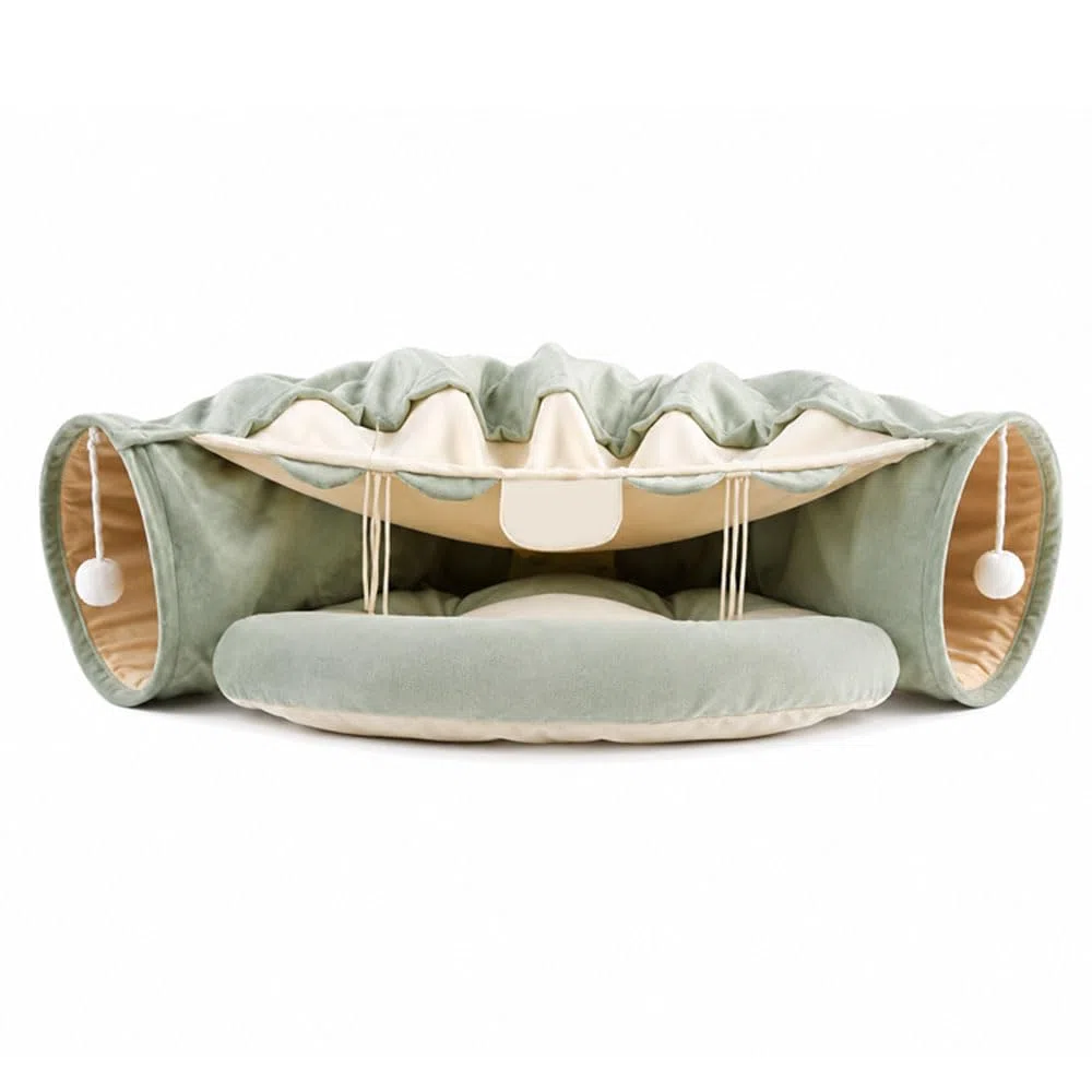 Este túnel y Cama para Gatos 2 en 1,Ideal para Interiores,está Especialmente diseñado para Gatos British Shorthair Teal