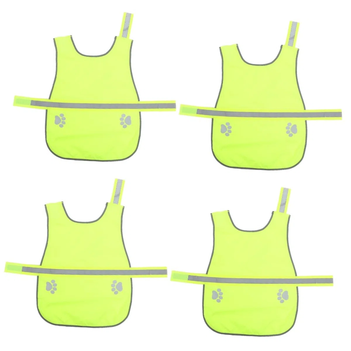 Sosoport 4piezas Chaleco Reflectante para Perros y Fluorescente Ropa De Alta Visibilidad para Mascotas para Actividades Nocturnas Aire Material Oxford