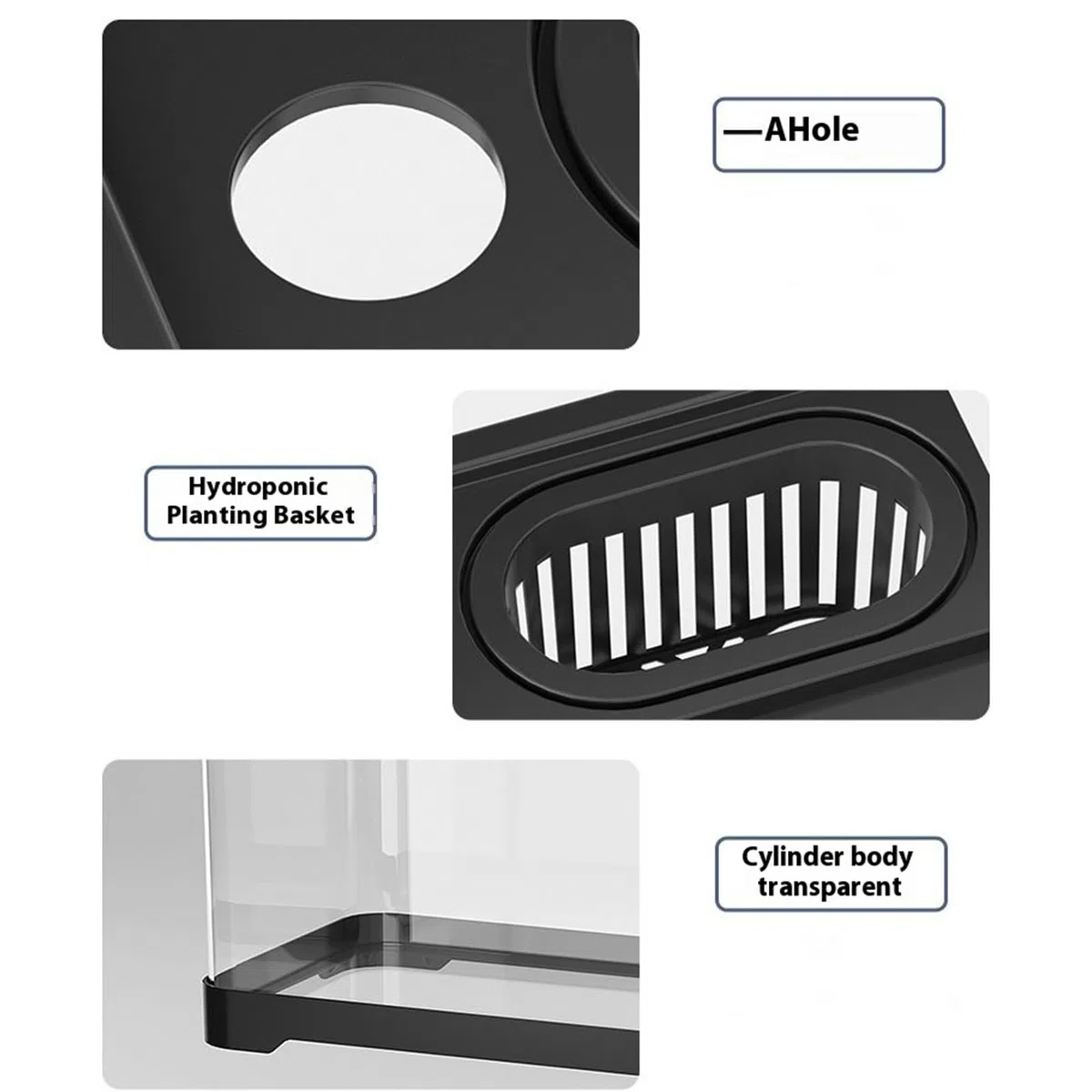 Acuario completo, mesa de 38 cm, acuario – Piscina de peces para principiantes – Juego de iniciación con tapa, plantas, guijarros, comida y accesorios, acuario decorativo para el hogar, oficina