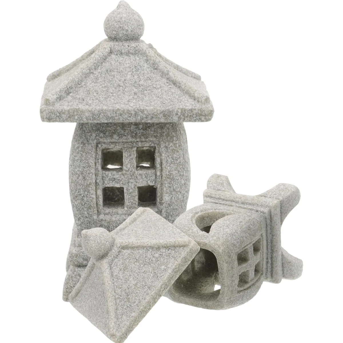 POPETPOP 2 Juegos Adornos De Linterna De Piedra Adornos De Acuario Grandes Largo Decoración Tanque Piscina Manguera De Aire del Acuario Juguete Torre Equipo Bol Roca Light Grey 2 Piezas * 2