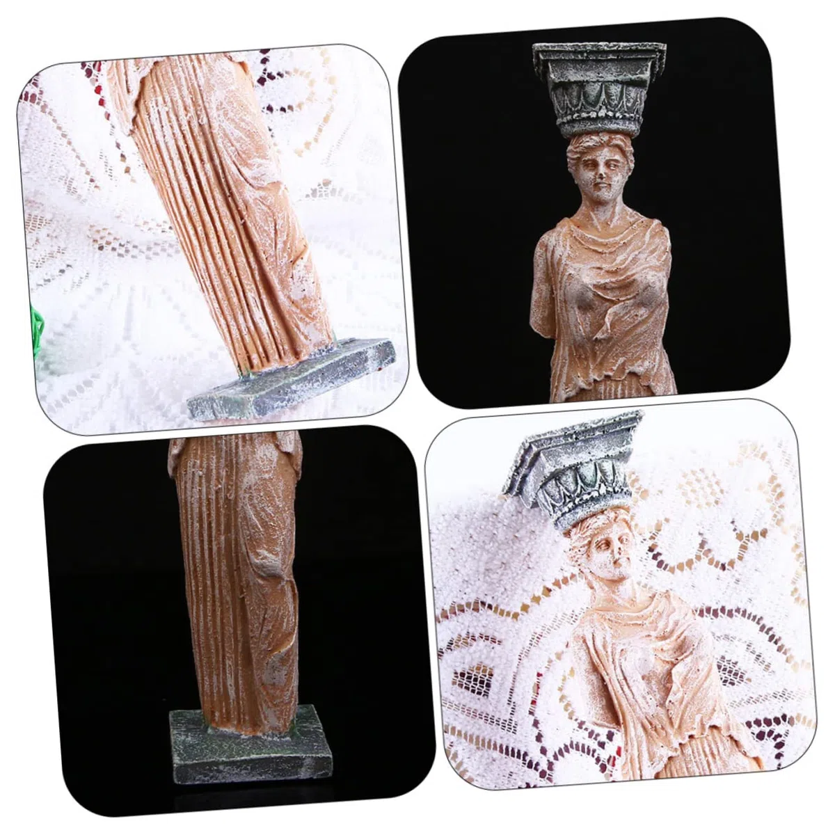 Estatua De Diosa De Resina Para Acuario, Decoración Sumergible, Conjunto De 2 Piezas, Tamaño Mediano, Resistente Al Agua Dulce y Salada, Accesorio Decorativo Para Peceras y Acuarios Domésticos