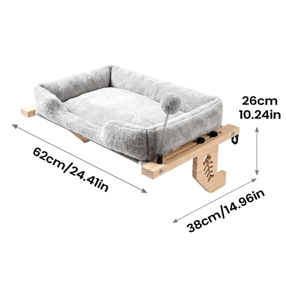 Hamaca De Ventana Para Gato Lugar De Descanso Con Cojín Mullido Y Pelota | Posadero Con Cojín Para Gatito De Ventana Para Hogar Apartamento Alféizar Mesita De Noche Cajonera Armario