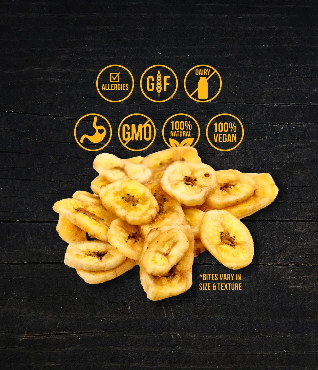 Wholesome Pride Banana Bites - Golosinas para Perros, 2 Ingredientes, plátanos y Aceite de Coco, sin Cereales, 473,6 g