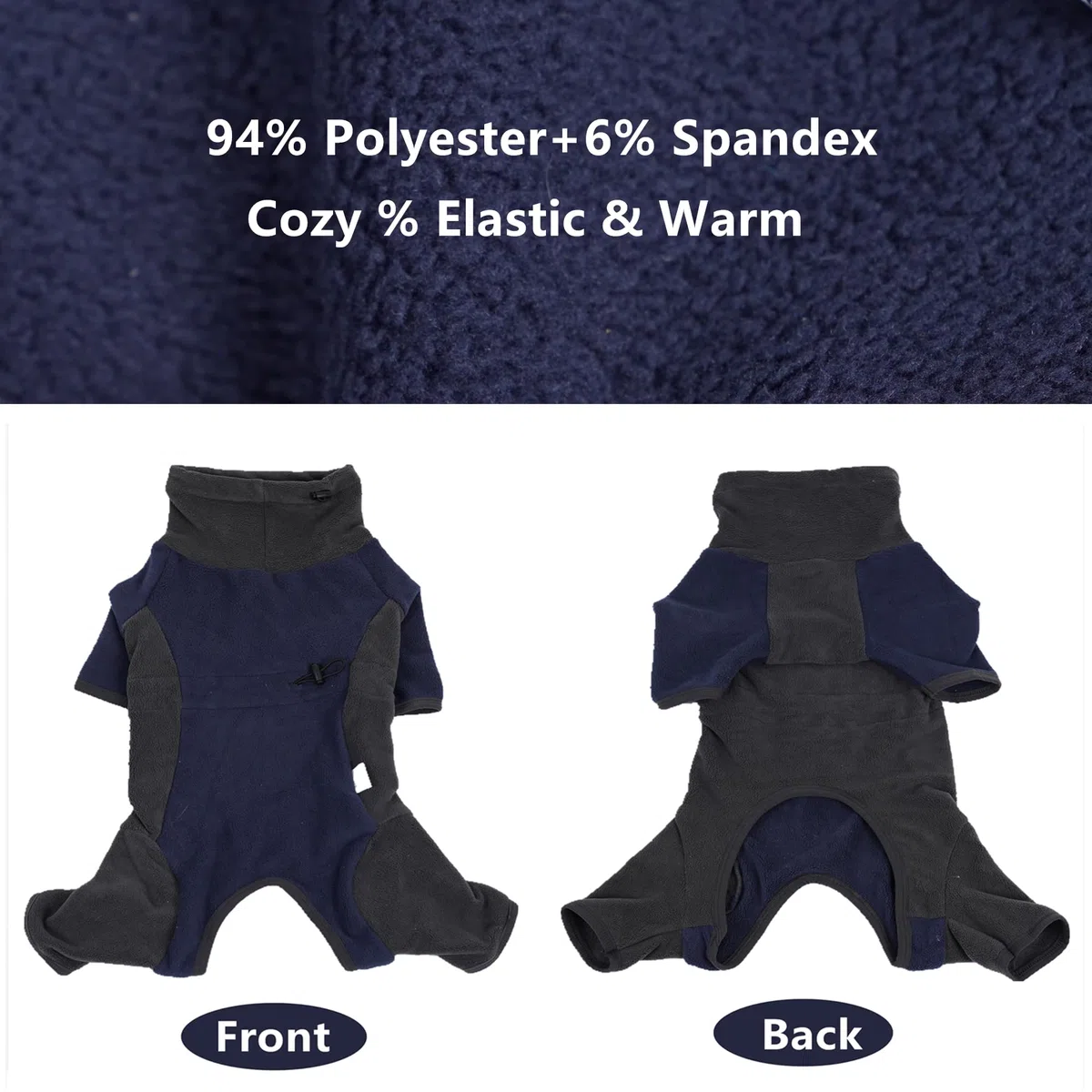 Abrigo de invierno para perro, chaqueta de forro polar cálida para perro, overol resistente al viento, pijama de cuerpo completo para perro, ropa de clima frío para perros medianos y grandes