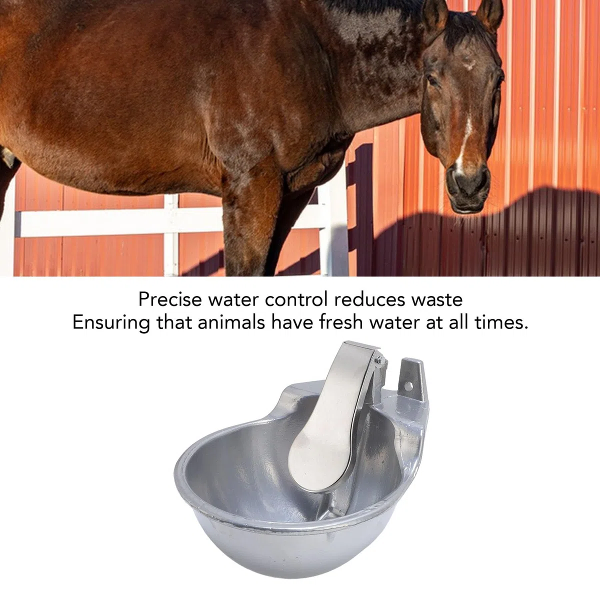 Chrees Bebedero Automático para Ganado, Bebedero Automático para Caballos, Cuenco de Agua, Cuenco Multiusos de Acero Inoxidable con Control Preciso del Agua, Fácil