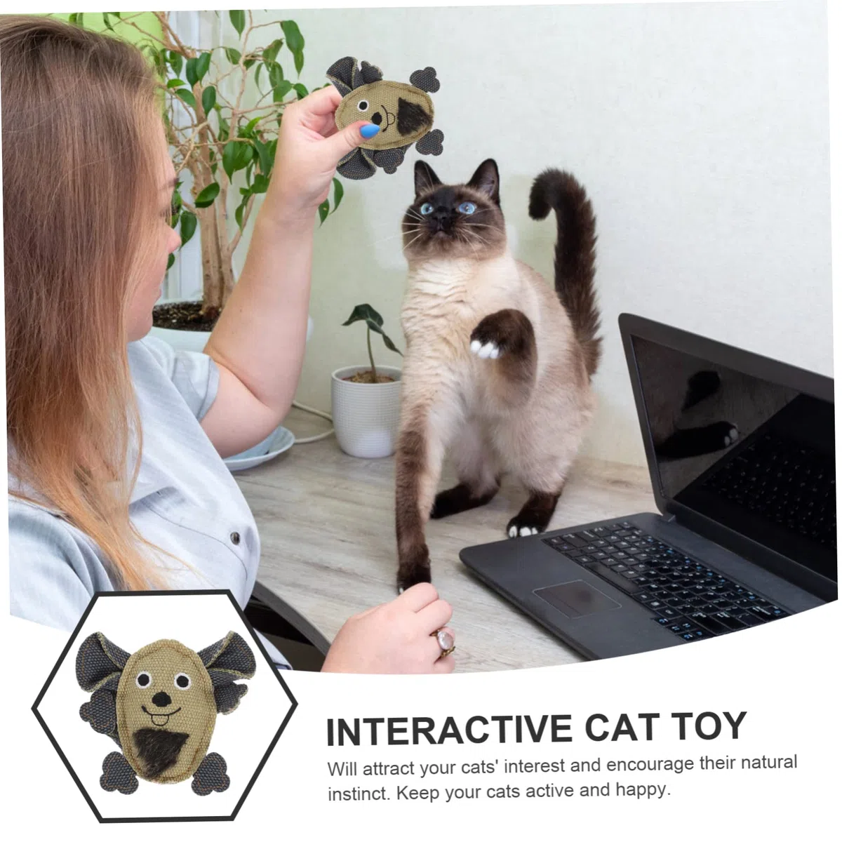 Kisangel 15piezas Juguetes para Gatos De Lona Forma De Ratón Juguetes Masticables para Gatitos Accesorios Interactivos para Mascotas Estimulación y Entretenimiento Interior