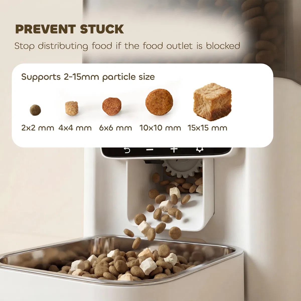 Comedero automático para gatos PawHut, dispensador de comida para gatos de 4,5 l con temporizador para hasta 6 comidas al día, grabadora de voz de 10 segundos, comedero automático programable con