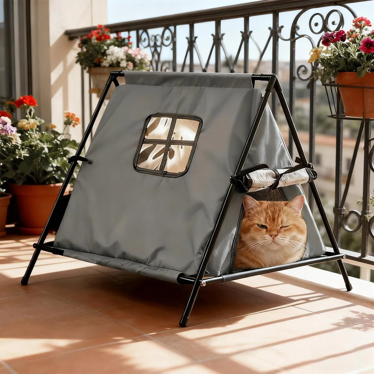 Casa para Gatos De Exterior Resistente A Las Inclemencias del Tiempo Cama